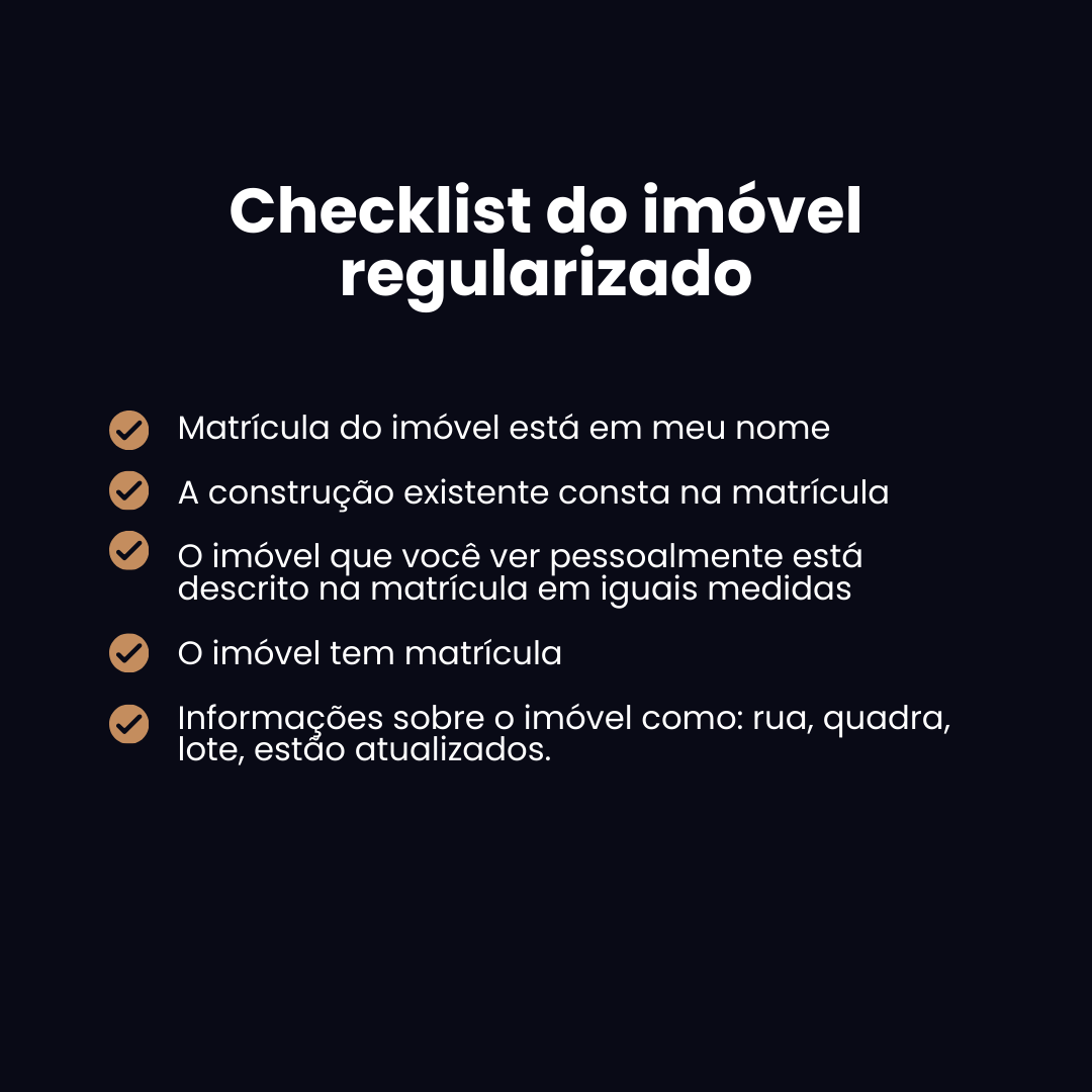 Checklist do imóvel regularizado