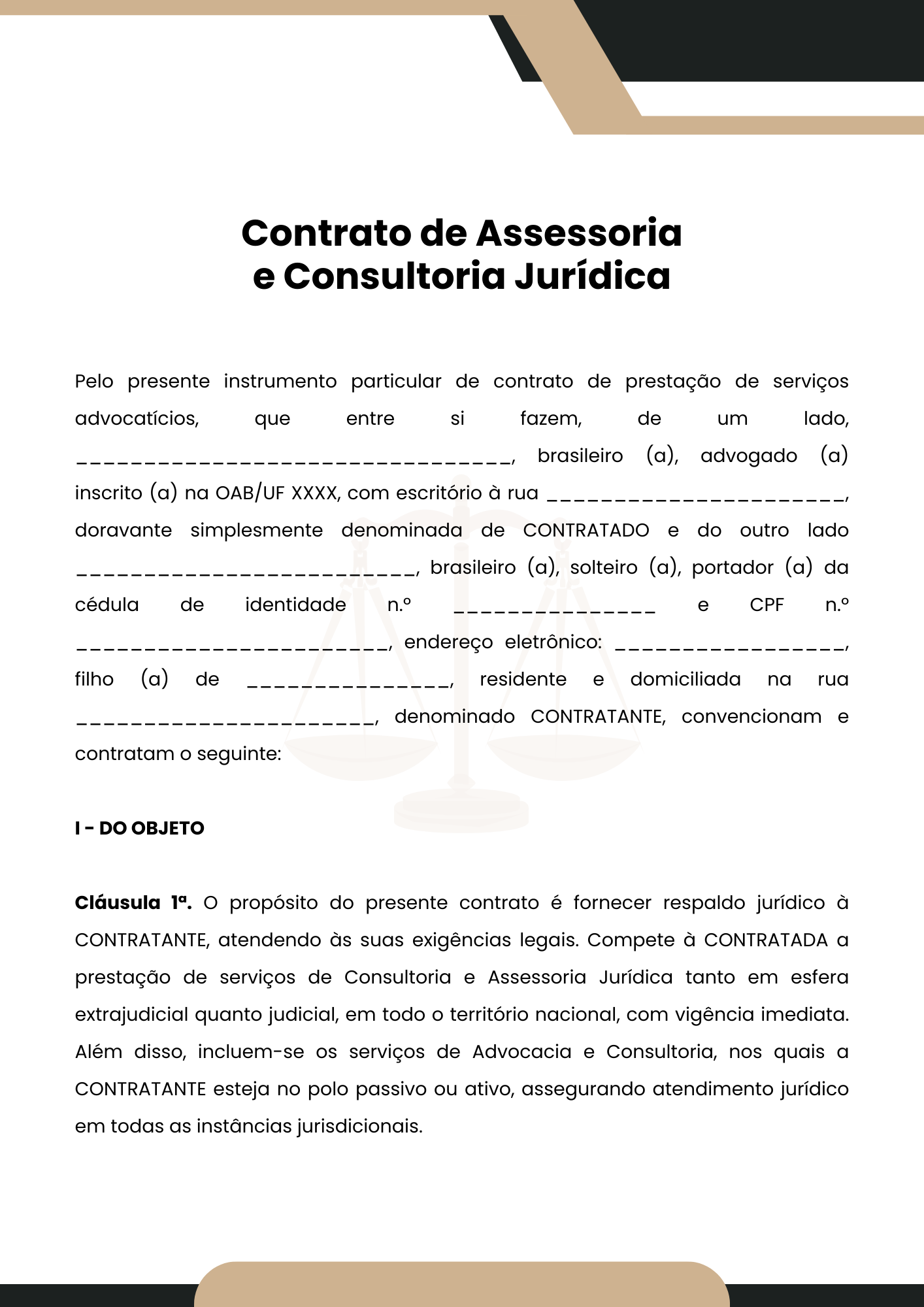 Contrato de Assessoria e Consultoria Jurídico