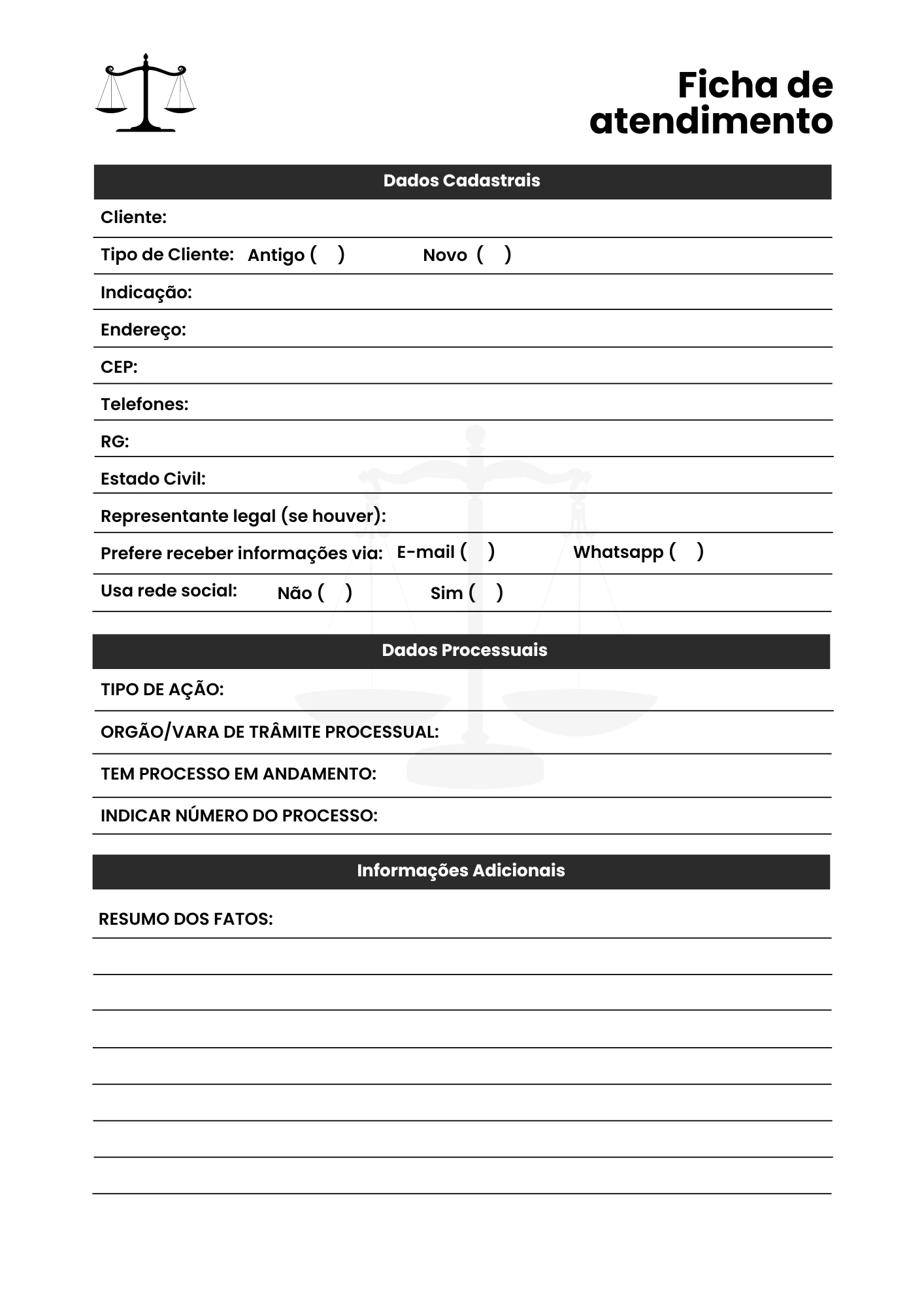 Ficha de Atendimento - Modelo 02
